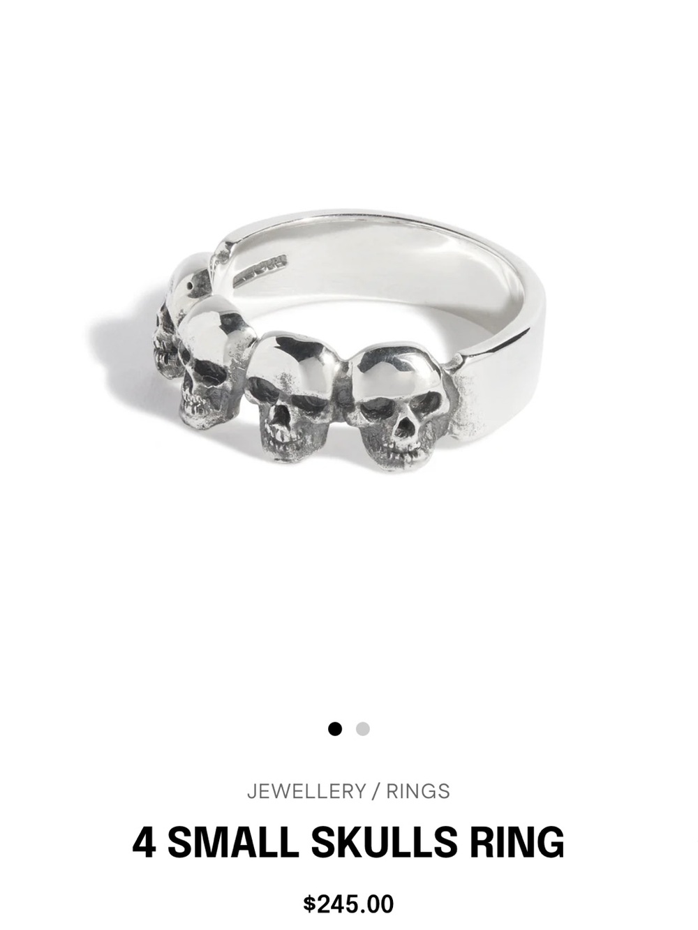 Great Frog 4 Small Skulls Ring - Picture 2 of 5